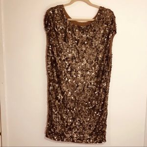 Vince bronze brown sequins dress sleeveless